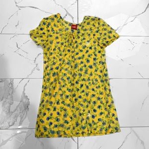 Cole of Cali. Yellow Blue Floral Sheer Min…
